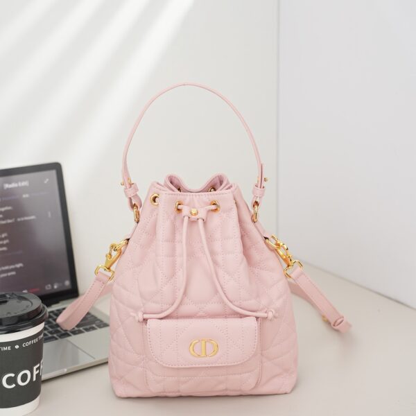Small Dior Caro Bucket Bag pink