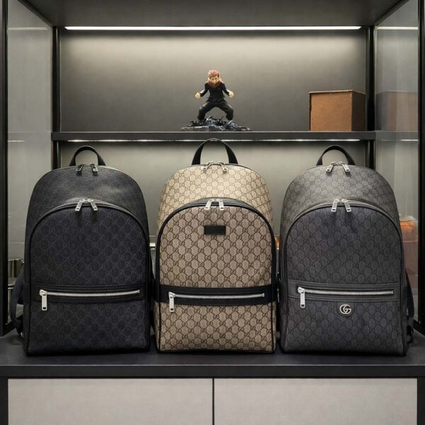 GG Backpack Black/Beige/Gray medium backpack