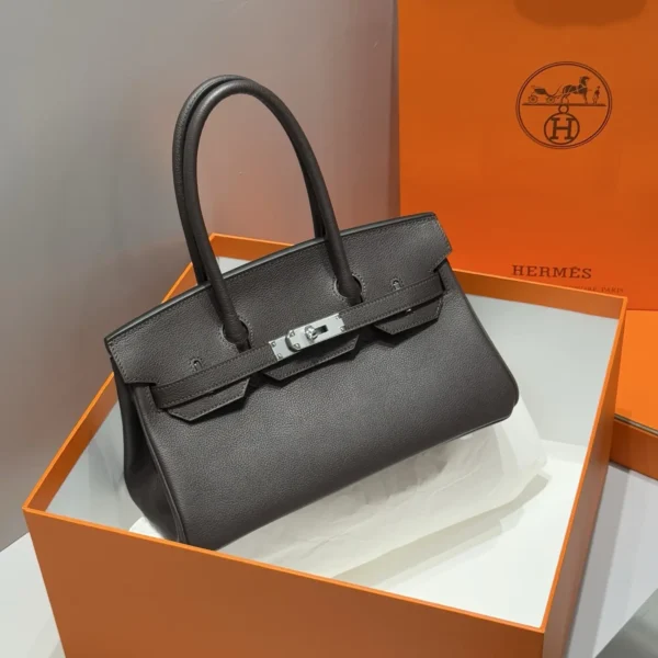 AAA-Shoulder Birkin 29 Evercolor Silver Hardware with box coffee