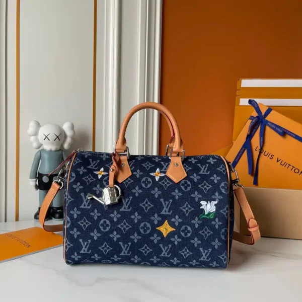 Denim Blue Speedy 30 Bandoulière
