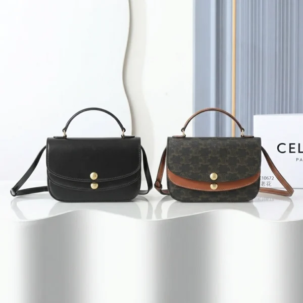 DUO WALLET ON STRAP IN Shiny calfskin