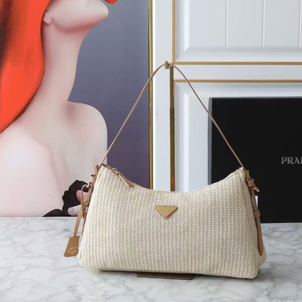 Prada Aimée large crochet and leather bag